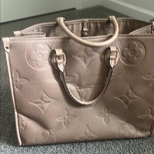 Gently loved Tan Monogram Embossed Tote